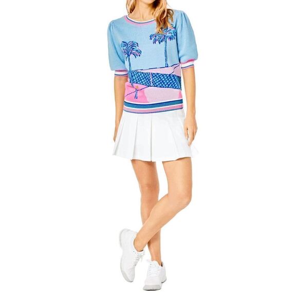 🌴🎾NWT LILLY PULITZER Short Sleeve Tennis Vivie Sweater SIZE M, L, XL MSRP $148 - Picture 7 of 16